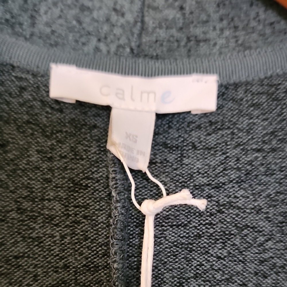 Johnny Was Long Open-Front Duster Cardigan in Dark Jade Green - Picture 2 of 3